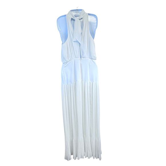 New Veronica Beard Lilliana Plisse Pleated Halter Wite Maxi Dress Bridal Sz 4 - Picture 9 of 15